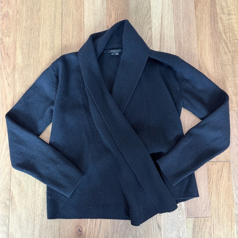 🖤 Theory Carmina Wool & Cashmere Open Front Cardigan - Size Petite ✨